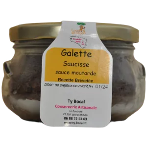 Galette saucisse sauce moutarde