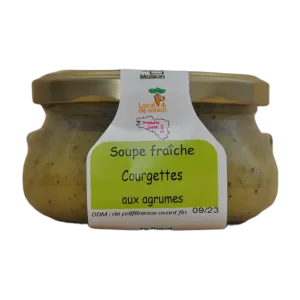 Soupe fraîche courgettes aux agrumes