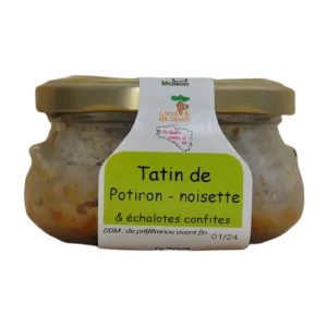 Tatin de potiron à la noisette et aux échalotes confites